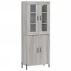 vidaXL Buffet haut Sonoma gris 69,5x34x180 cm Bois d'ingénierie