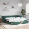 vidaXL Lit de jour avec gigogne et tiroirs vert foncé 90x200cm velours
