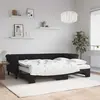 vidaXL Lit de jour avec lit gigogne et matelas noir 80x200 cm velours