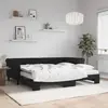 vidaXL Lit de jour avec gigogne et matelas noir 90x200 cm velours