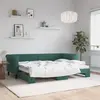 vidaXL Lit de jour avec gigogne sans matelas vert foncé 80x200 cm