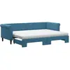 vidaXL Lit de jour avec lit gigogne et matelas bleu 80x200 cm velours