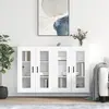 vidaXL Armoires murales 2 pcs blanc bois d'ingénierie