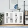 vidaXL Armoires murales 2 pcs blanc bois d'ingénierie