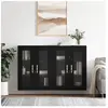 vidaXL Armoires murales 2 pcs noir bois d'ingénierie