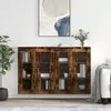 vidaXL Armoires murales 2 pcs chêne fumé bois d'ingénierie
