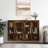 vidaXL Armoires murales 2 pcs chêne fumé bois d'ingénierie