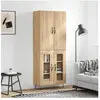 vidaXL Buffet haut Chêne sonoma 69,5x34x180 cm Bois d'ingénierie