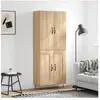 vidaXL Buffet haut Chêne sonoma 69,5x34x180 cm Bois d'ingénierie