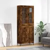 vidaXL Buffet haut Chêne fumé 69,5x34x180 cm Bois d'ingénierie