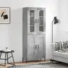 vidaXL Buffet haut Gris béton 69,5x34x180 cm Bois d'ingénierie
