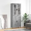 vidaXL Buffet haut Gris béton 69,5x34x180 cm Bois d'ingénierie