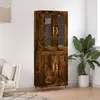 vidaXL Vidaxl Buffet Haut Chêne Fumé 69,5x34x180 Cm Bois D'ingénierie