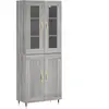 vidaXL Vidaxl Buffet Haut Sonoma Gris 69,5x34x180 Cm Bois D'ingénierie
