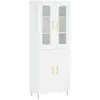 vidaXL Buffet haut Blanc 69,5x34x180 cm Bois d'ingénierie