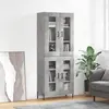 vidaXL vidaXL Buffet haut Gris béton 69,5x34x180 cm Bois d'ingénierie