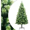 vidaXL Sapin de Noël artificiel à charnières avec support 210 cm