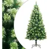 vidaXL Sapin de Noël artificiel à charnières avec support 240 cm