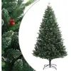 vidaXL Sapin de Noël artificiel à charnières avec baies rouges 120 cm