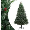 vidaXL Sapin de Noël artificiel à charnières avec baies rouges 150 cm