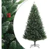 vidaXL Sapin de Noël artificiel à charnières avec baies rouges 180 cm
