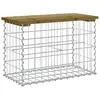 vidaXL Banc de jardin design gabion 63x31,5x42 cm bois de pin imprégné