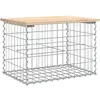 vidaXL Banc de jardin design de gabion 63x44x42 cm bois massif de pin