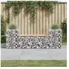 vidaXL Banc de jardin design gabion 183x41x60,5 cm bois massif douglas