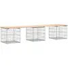 vidaXL Banc de jardin design de gabion 203x44x42 cm bois massif de pin