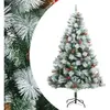 vidaXL Sapin de Noël artificiel avec pommes de pin et baies 240 cm