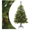 vidaXL Sapin de Noël artificiel articulé avec pommes de pin 120 cm