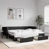 vidaXL Lit de jour avec gigogne et tiroirs noir 90x200 cm tissu