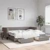 vidaXL Lit de jour avec gigogne et tiroirs sans matelas taupe 90x200cm
