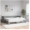 vidaXL Lit de jour avec gigogne et matelas gris clair 80x200 cm tissu