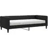 vidaXL Lit de jour avec matelas noir 90x200 cm tissu