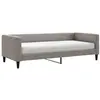 vidaXL Lit de jour avec matelas taupe 90x200 cm tissu
