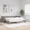 Lit de jour avec gigogne et matelas taupe 90x200 cm tissu vidaXL