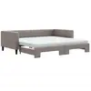 vidaXL Slaapbank met onderschuifbed en matrassen 100x200 cm stof taupe3196604