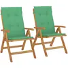 vidaXL Chaises de jardin inclinables et coussins lot de 8 teck solide