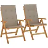vidaXL Chaises de jardin inclinables et coussins lot de 8 teck solide