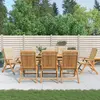 vidaXL Chaises de jardin inclinables et coussins lot de 8 teck solide