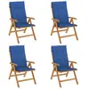vidaXL Chaises de jardin inclinables et coussins lot de 8 teck solide