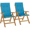 vidaXL Chaises de jardin inclinables et coussins lot de 6 bois teck