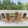 vidaXL Chaises de jardin inclinables et coussins lot de 6 bois teck