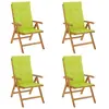 vidaXL Chaises de jardin inclinables et coussins lot de 6 bois teck
