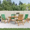 vidaXL Chaises de jardin inclinables 4pcs et coussins bois massif teck