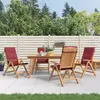 vidaXL Chaises de jardin inclinables 4pcs et coussins bois massif teck