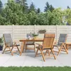 vidaXL Chaises de jardin inclinables lot de 4 et coussins bois teck