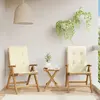 vidaXL Chaises de jardin inclinables 2pcs et coussins bois massif teck