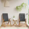 vidaXL Chaises de jardin inclinables 2pcs et coussins bois massif teck